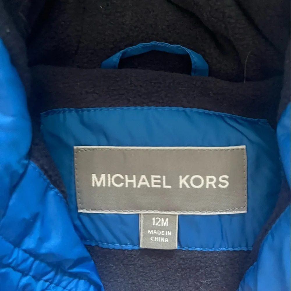 Michael Kors Color block Blue puffer coat winter Jacket size 12 months - Picture 2 of 6